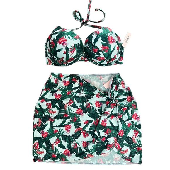 Victorias Secret Set Essentials Bombshell Add-2-Cups Push Up Bikini Top & Skirt - Picture 5 of 10